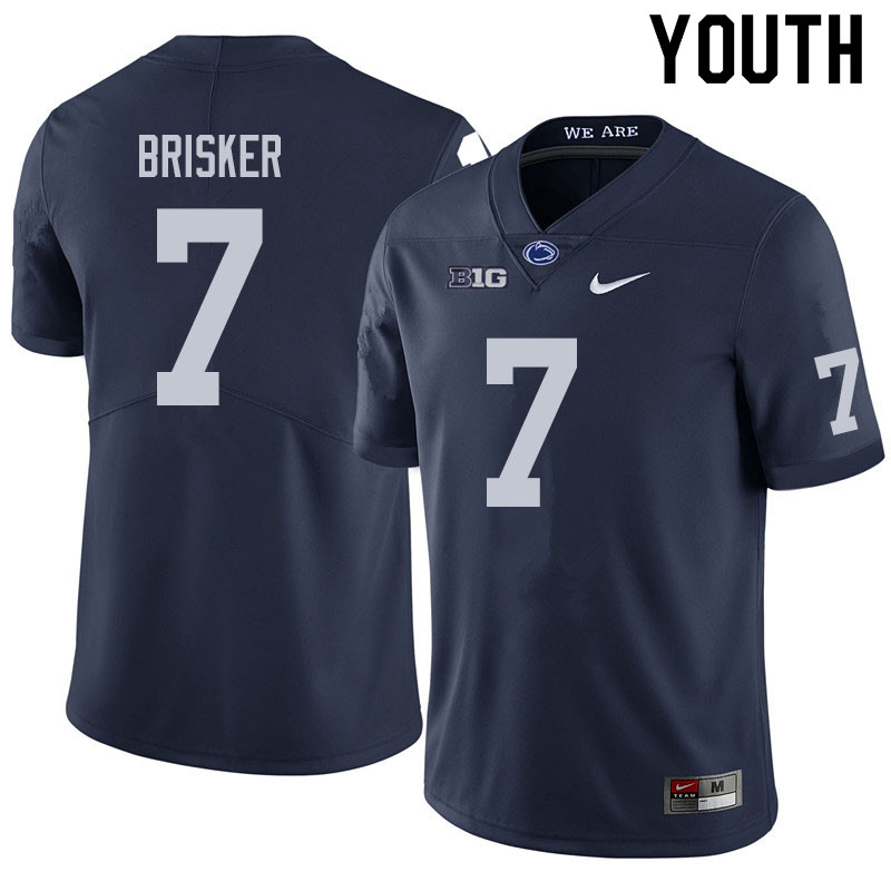 NCAA Nike Youth Penn State Nittany Lions Jaquan Brisker #7 College Football Authentic Navy Stitched Jersey GHO1498QR